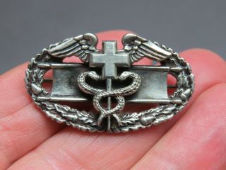 Vintage Army N.  S.  Meyer Pin Back Combat Medical Badge Pin