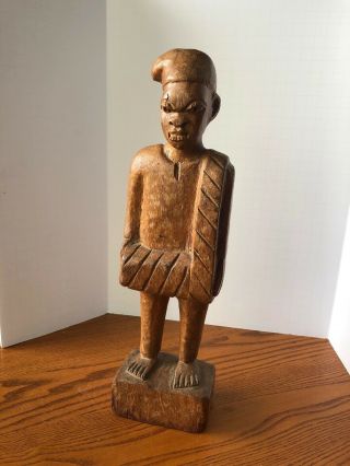 Hand - Carved Wooden African Tribal Man Statue Figure - 15 "