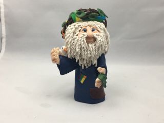 Polymer Clay Extremely Detailed Noah Figure - Ark Dove