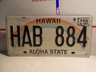 Hawaii Authentic Stamped Retro Real Rainbow License Plate Hab 884