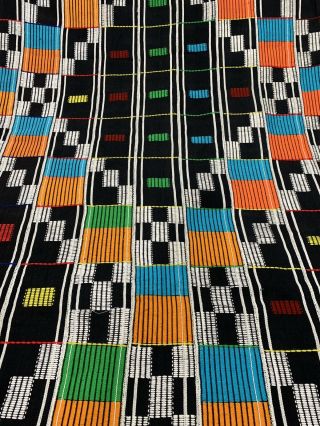Mexican blanket bedspread Tablecloth Textile 98x73 Geometric Black Mexico Art 4