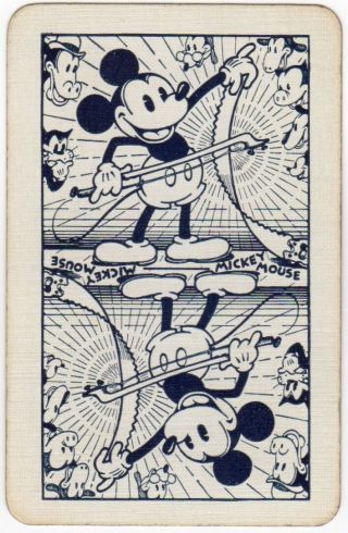 Playing Cards 1 Swap Card - Old Vintage Disney Named Mickey Mouse Musical Saw