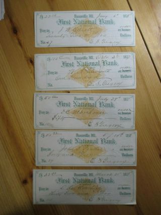 Vegas - One Of 1st 1878 Natl Bank,  Danville,  Il - Check - Sc Rn - G1 - Read (cu31)