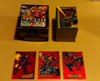 1993 Skybox Marvel Universe Series 4 Trading Card Set Of 180,  3 Red Foil Nm