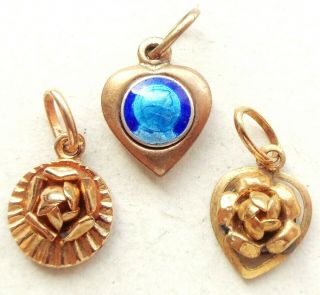 Gorgeous Set Of Antique Gold & Enamel Religious Jewel Medal Pendants