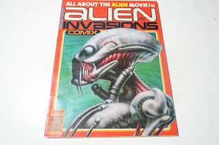 " Alien Invasions Comix " / Warren / Sci - Fi Comics Plus Article On " Alien " Film