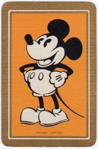 Playing Cards 1 Swap Card - Old Vintage Disney Named Mickey Mouse - Long Tail