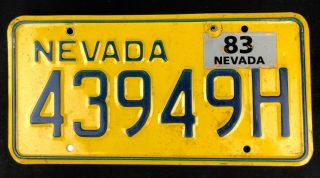 Nevada 1983 Motor Carrier Trucking Permit License Plate 43949h