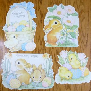 Vintage Hallmark Sunny Bunny Easter Animal Diecut Press Out Cardboard Decoration