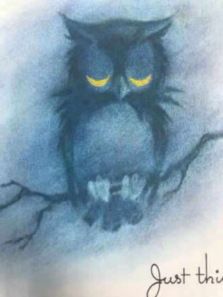 Vintage Halloween Card Mild Animals Spooky Owl Pop Up Card Mart Stained