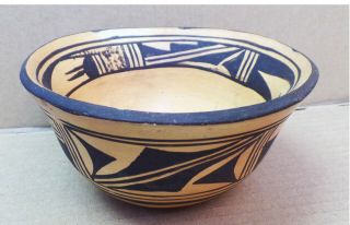 Vintage Indian Style Pottery Bowl Native American Southwest Art Work 6 " Dia