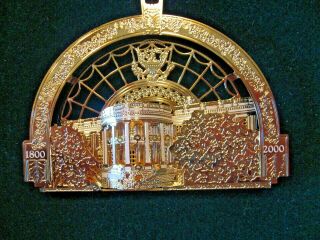 The 2000 Us Secret Service Christmas At The White House Ornament Gold Over Brass