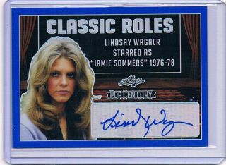 2019 Leaf Pop Century Lindsay Wagner Classic Roles Auto Autograph Blue /15