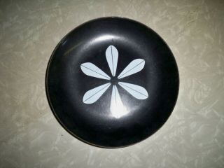 Vintage Catherineholm Norway Mid Century Black Enamel Lotus 7.  5 Inch Plate