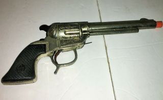 Rare Roy Rogers 1950 - 60 G.  Schmidt Cap Gun Long Barrel w/Copper Grips Diecast 5