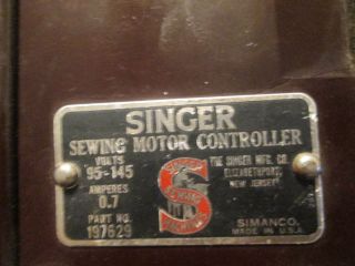 Singer Sewing Motor Controller 197629 Foot Pedal 2 Prong