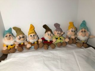 Walt Disney Store Seven Dwarfs Plush Mini Bean Bag All 7 Dwarfs