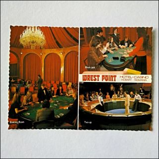 Wrest Point Hotel Casino Hobart Tasmania Gaming Room Two - Up Postcard (p410)