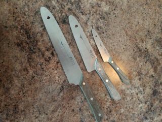 Vintage 3 Mac Knife,  4 ",  6 - 1/2 ",  9 " Santoku Style Chef 