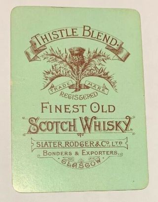 Playing Swap Cards = 1 Old English Wide Single Thistle Blend Scotch Whisky Green