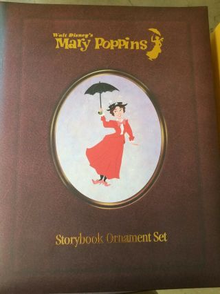 Disney Storybook Christmas Ornament Set Mary Poppins In Book Box Not Complete.