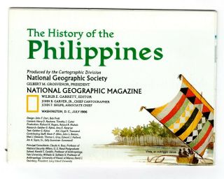 History Of The Philippines 1986 Vintage National Geographic Map Wall Poster