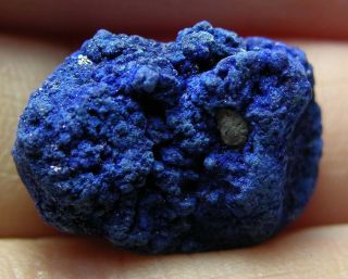 19.  90ct Africa Natural Raw Deep Blue Azurite Crystal Mineral Specimen 3.  90g 18mm