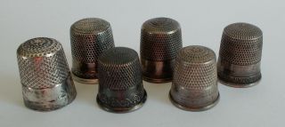 6 Thimbles - Sterling 17.  8 Grams
