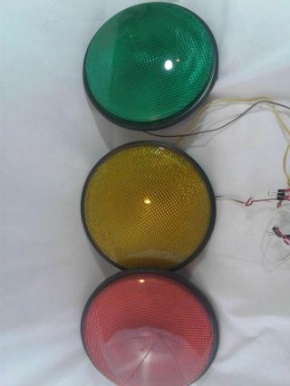12 " Led Traffic Stop Lights Signal Set Of 3 Red Yellow & Green Gaskets 120v.