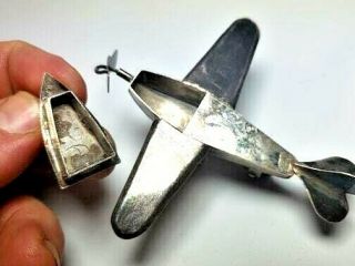 Vintage Silver Plated Tiny Box of Airplane 3