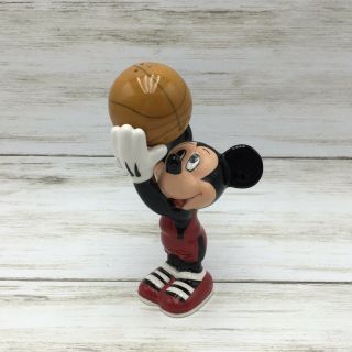 Walt Disney China Mickey Basketball Player Ceramic Salt & Pepper Shakers
