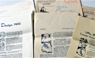 3 Mail Ordered Apron Transfers,  Alice Brooks 7036,  7462,  964,  Uncut