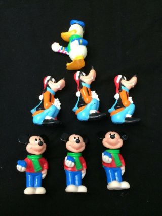 7 Disney Christmas Light Rubber Figure Covers Mickey,  Goofy And Donald Duck