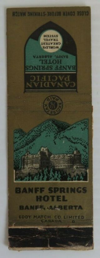 Vintage Canadian Pacific Banff Springs Hotel Matchbook Cover (inv24606)