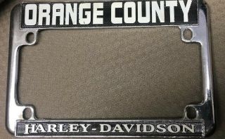 Vintage Harley - Davidson Orange County Metal License Plate Frame