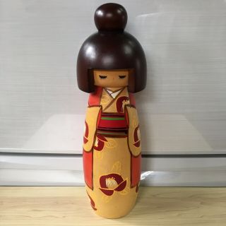 Japanese Vintage Kokeshi Doll Miyashita Hajime 12.  59 Inches 32 Cm Award History