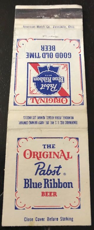 Matchbook Cover Pabst Blue Ribbon Good Old Time Beer