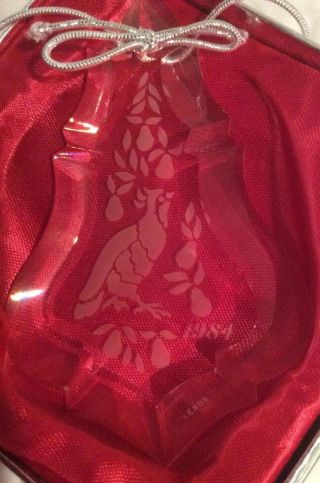 Lenox Crystal 1984 Partridge In A Pear Tree Hand Etched Christmas Ornament