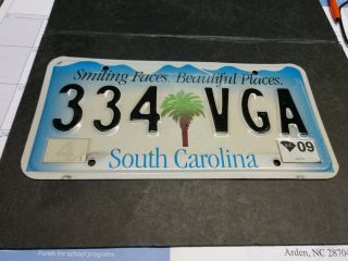 License Plate Vintage South Carolina Sc Smiling Faces 334 Vga 2009 Rustic Usa