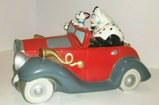 Rare Disney 101 Dalmatians Cruella De Vil/dalmatian Puppies Ceramic Cookie Jar