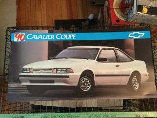 Vintage Chevrolet Dealer Point Of Poster 1990 Cavalier Coupe