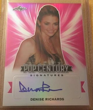 2019 Leaf Metal Pop Century Denise Richards Pink Wave Autograph Auto /10