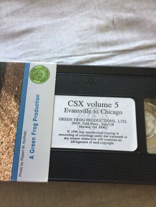 CSX - Volume 5 Evensville To Chicago VHS Tape By Green Frog Production 4