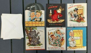 Vintage Greeting Cards Get Well Birthday 3 Dimensional 1950 
