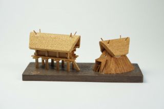 Vintage Japanese Wooden Home Miniature Decor Family Native Household Traditional