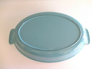 Vintage Le Crueset Cast - Iron Enamel Au Gratin Dish Turquoise Blue 28 5