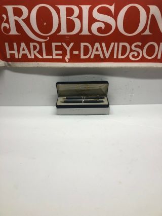Rare Harley - Davidson 85th Anniversary Pen & Pencil Set Robison Harley - Davidson