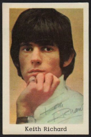 1965 - 67 Swedish Pop Stars Set Gum Card Keith Richards - The Rolling Stones
