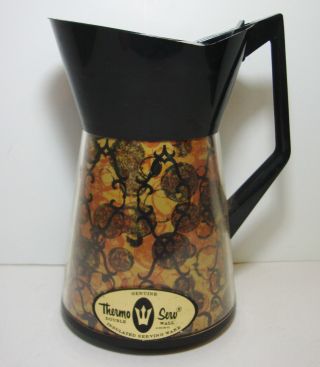 Vintage Thermo Serv Hourglass Double Wall Pitcher Kitsch Mod Design
