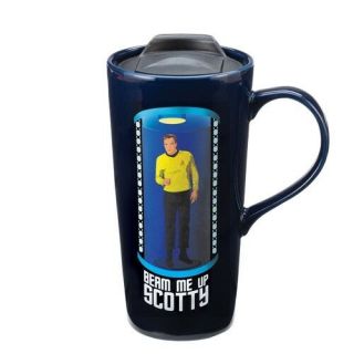 Star Trek " Beam Me Up " Heat Reactive 20 Oz.  Ceramic Travel Mug